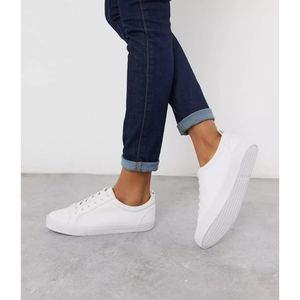 ASOS DESIGN Dunn Lace Up White Sneakers